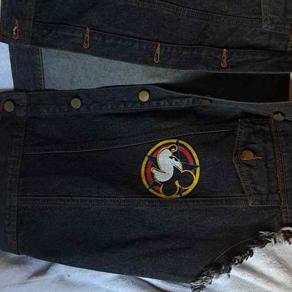 Mickey Mouse Badass Biker Mouse Vest. XL blue/black denim NEW with tags - Picture 2 of 6